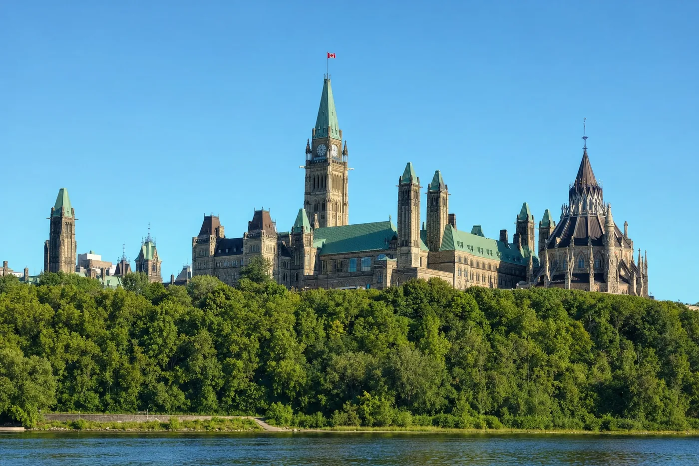 The Parliament Hill buildings in Ottawa, Canada