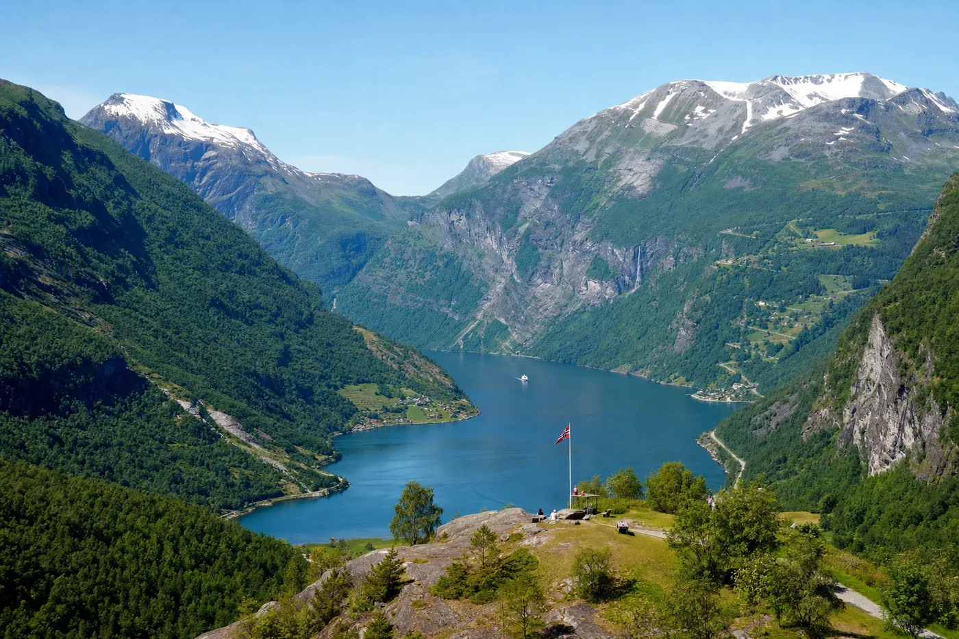 The Geirangerfjord seen from above, Norway
