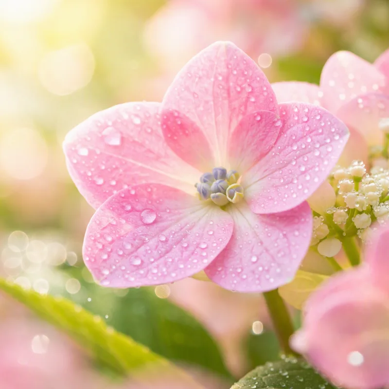 Pink hortensia