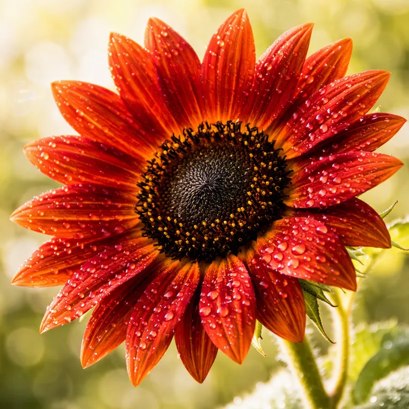 Deep red sunflower – close-up of dark variety