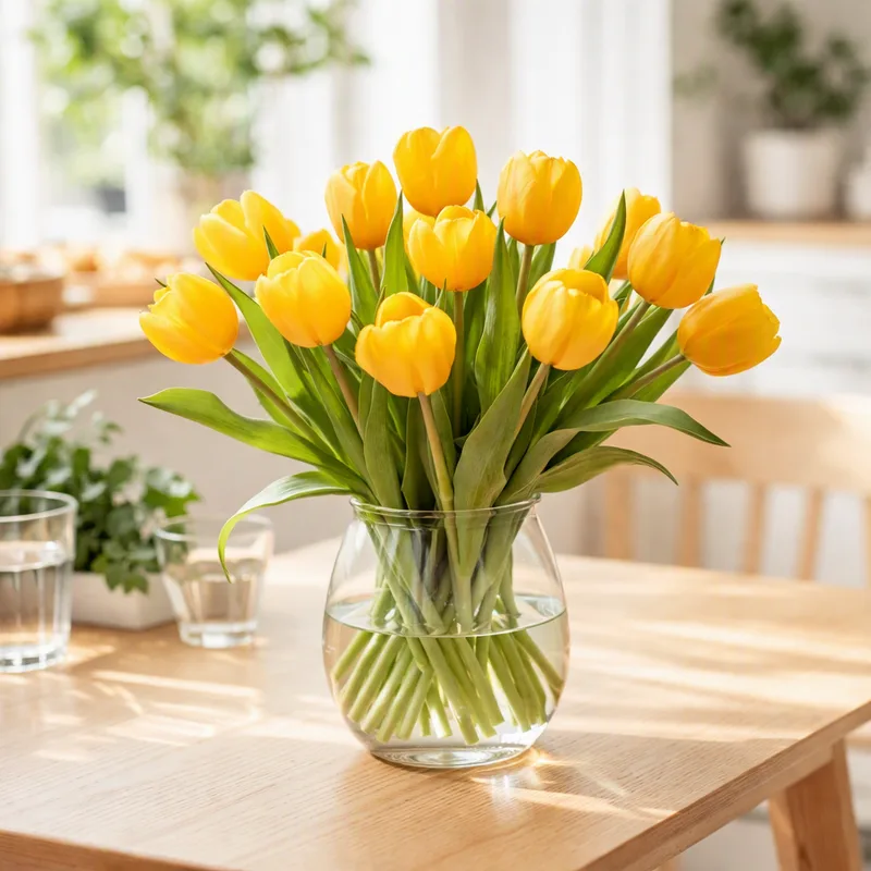 Classic tulips arranged in a home setting